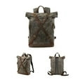 thumbnail image 3 of ISMART Waterproof Travel Backpack Anti-Theft Laptop Hiking Bag - Full-Grain Cowhide  Leather & Waxed Canvas Backpack, 3 of 3
