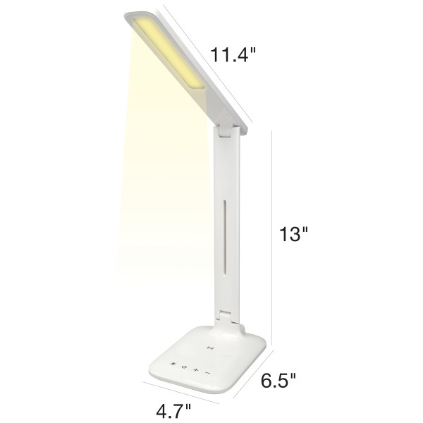 iLive LED Desk Lamp With Wireless Charging, IAQL300W, White