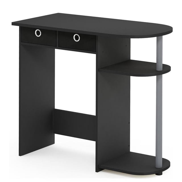 Pemberly Row Wood Home Laptop Notebook Computer Desk in Black/Gray
