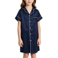 thumbnail image 3 of Bovxnpu Girls Boys Outfits Set Girls Summer Thin Ice Silk Short Sleeve Robe Gown Loungewear Tops, 3 of 9