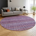 thumbnail image 6 of Addison Rugs Mayfield Premium Machine Washable Transitional Stripes Purple Round Rug, 8' x 8', 6 of 6