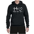 thumbnail image 2 of Wild Bobby, Faith.Hope.Love Heart Beat, Inspirational/Christian, Unisex Graphic Hoodie Sweatshirt, Black, Small, 2 of 4