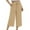 C-Khaki12, variant on DHFJKG Women's Casual Capri Pants Linen High Waisted Solid Color Loose Fit With Tight Waist Lace Up Wide Leg Cropped Pants Stylish Trousers