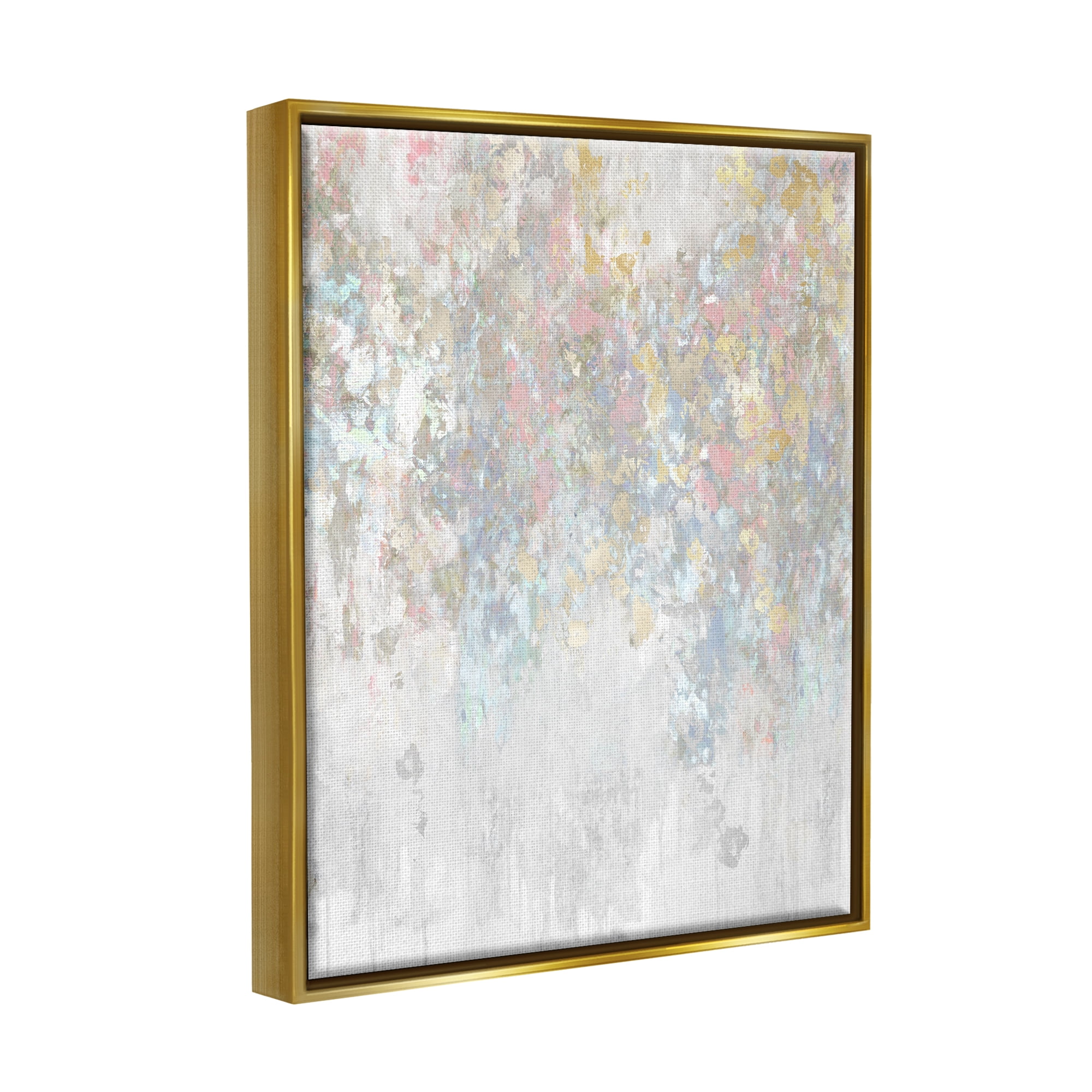 Stupell Industries Pastel & Glam Abstract Abstract Painting Gold Floater Framed Canvas Art Print Wall Art, 25 x 31