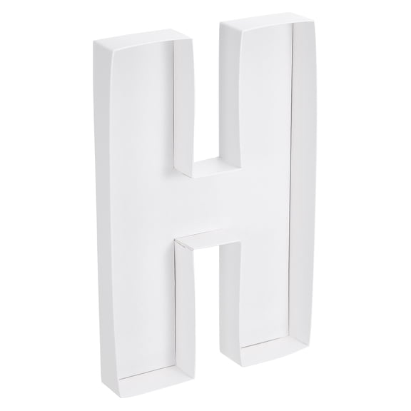 Uxcell 10" Cardboard Letter, Letter H Paper Box Fillable Tray Container for Mache Chocolate Candy Decorations, White