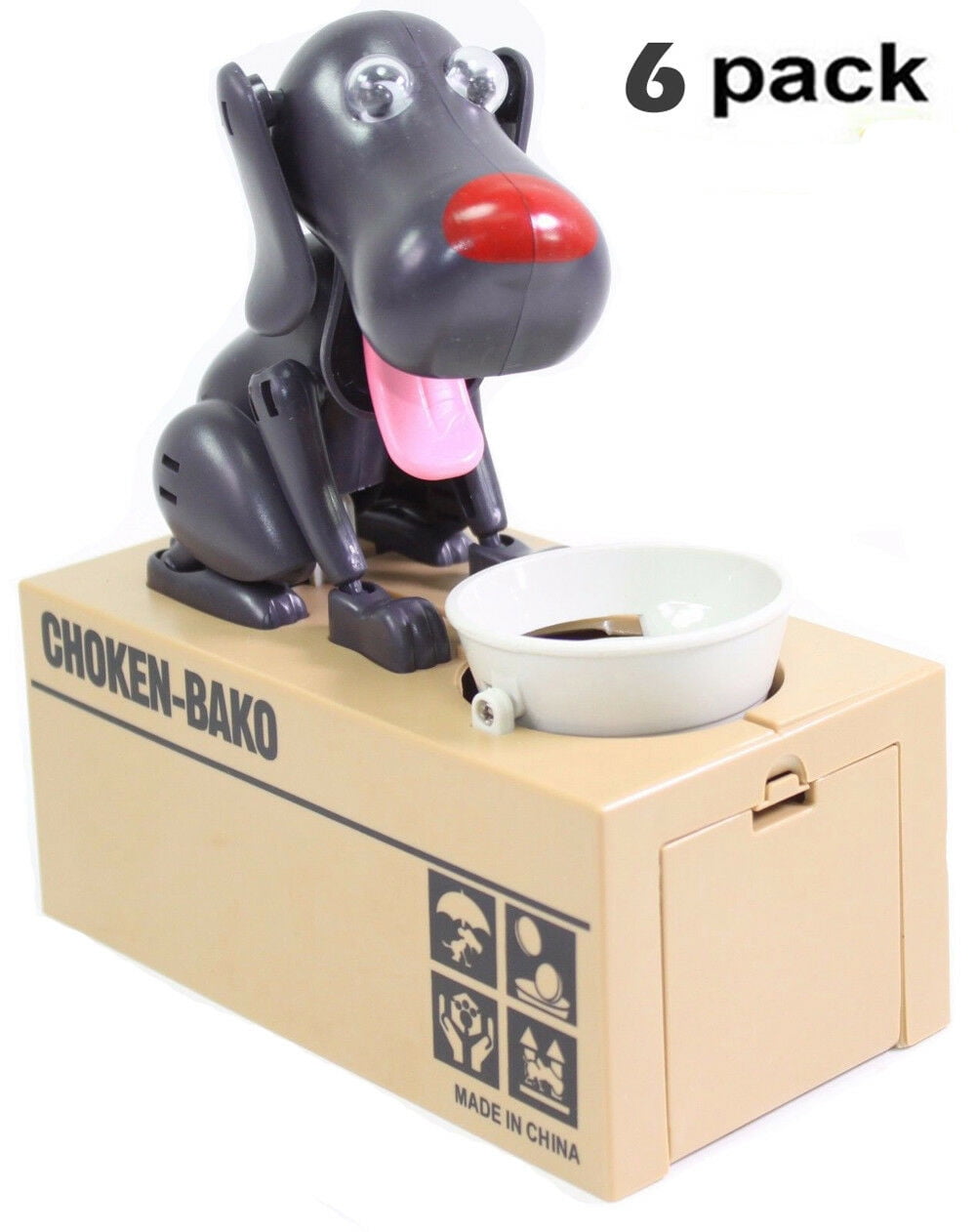 XXXXX 6 PK Robotic Dog Money Box Automatic Stole Coin Piggy Bank Money