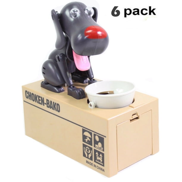 XXXXX 6 PK Robotic Dog Money Box Automatic Stole Coin Piggy Bank Money