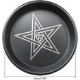 thumbnail image 2 of KAIYANG Candelabro de mesa con plato de metal, portavelas decorativo, bandeja de almacenamiento, accesorio de adivinación, organizador de astrología, luna y estrellas, 2 of 5
