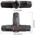 thumbnail image 3 of 2 Pieces IP68 Waterproof External Electrical Junction Box, T-type 3 Way 3Wire Connector for Underground Outdoor, 3 of 7