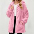 thumbnail image 5 of OGLCCG Girls Fleece Jacket with Hood Warm Fall Winter Sherpa Coat Full Zip Fuzzy Coat Outwear with Pockets Pink Size 7-8, 5 of 8