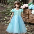 thumbnail image 7 of Wavsuf Flower Girls Dress Nets Sequins Green Princess Dress Size 6-7 Years, 7 of 7