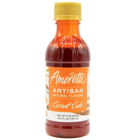Amoretti - Natural Carrot Cake Artisan Flavor Paste 8 oz - Perfect For Pastry, Savory, Brewing, and more, Preservative Free, Gluten Free, Kosher Pareve, No Artificial Sweeteners, Highly Concentrated