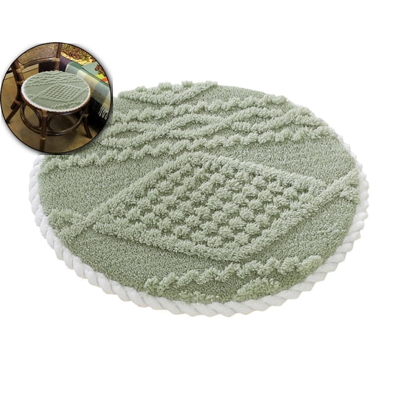 Cotton Tufted Bath Rug, Extra Soft and Absorbent Bath Rug, Bath Mat, Machine Washable, Bath Mat for Bathroom Floor and Tub, 11.8x11.8in