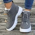 thumbnail image 5 of CAICJ98 Winter Boots for Women Comfortable Outdoor Anti-Slip Ankle Boots keep Warm Booties Lace Up Flat Platform Shoes Women Snow Boots (Grey,Size 6.5), 5 of 7