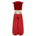 thumbnail image 2 of Eandarui Boys Kids 2Pcs Fairytale Arabian Prince Outfits Braided Trimming Vest and Bloomers Harem Pants Set Red 4, 2 of 5