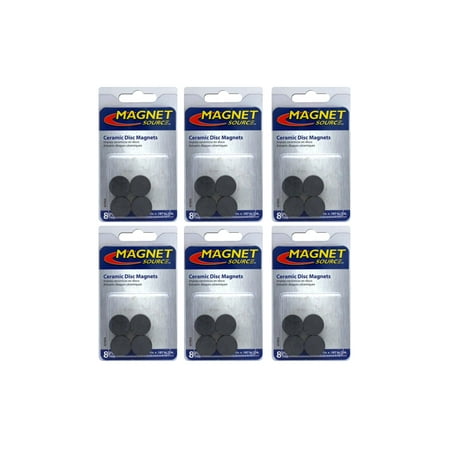 Magnet Source Magnet Ceramic Disc 3/4" 6 pks of8pc