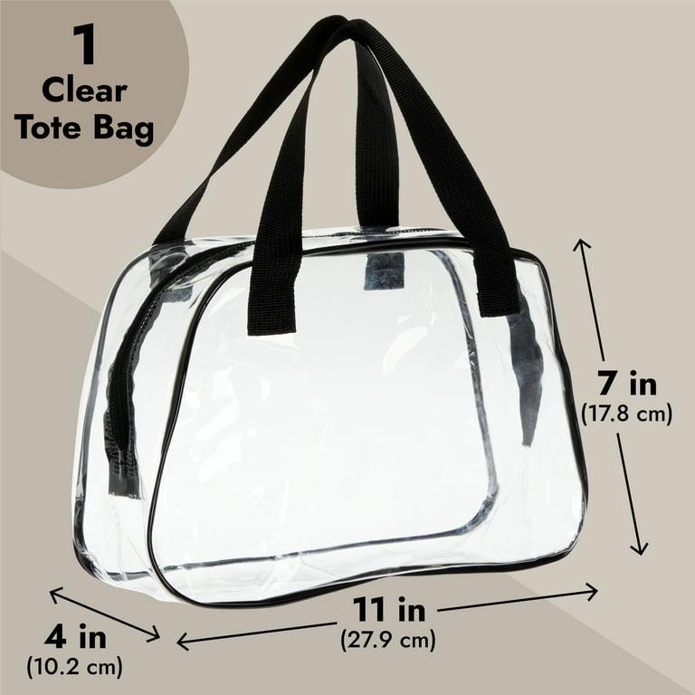 Clear Vinyl Stadium Tote Bag with Zipper