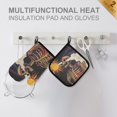 thumbnail image 4 of Yayeee Oven Mitts and Pot Holder Set of 2 Heat Resistant Kitchen Gloves Baking Hot Pad, Colorful Skeleton with Cloud, 4 of 5