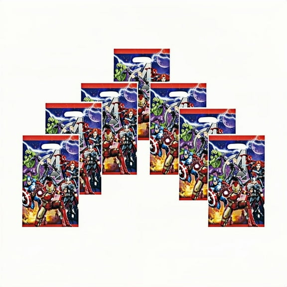 20Pcs Avenger Anime Cartoon Theme Party Gift Bags, Handheld Favor Candy Bags with Carry Handle for Birthday Party Decorations Supplies