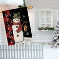 thumbnail image 4 of Christmas House Flag Snowman Buffalo Check Welcome Winter Flags Double Sided 28 x 40 Inch Burlap Vertical Merry Christmas Snowflake Outdoor Yard Decorations, 4 of 5
