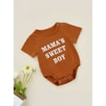 thumbnail image 3 of Franhais Baby Boy Romper, Short Sleeve Crew Neck Letters Print Summer Casual Daily Bodysuit, 3 of 9