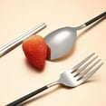 thumbnail image 6 of Clearance Now! Set of 3 Portable Tableware Cutlery Dinnerware Travel Fork Spoon with Lot J6 E0E6, 6 of 8