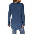 thumbnail image 7 of YEJIMAN Blue Oversized Tshirts For Women, Polyester,Spandex Shirt Women Trendy, Women's Tunic Tops to Wear with Leggings Long Sleeve Thumb Hole Shirts Crew Neck Curved Hem, 7 of 7