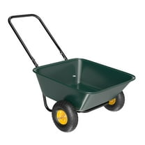 Ktaxon 300lbs Steel Garden Wagon, Plastic Bed & 2 Wheels, 118x62x66cm, Green
