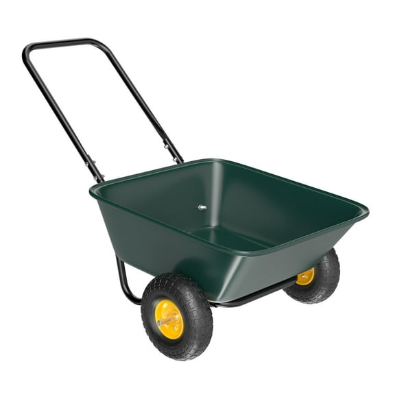 Ktaxon 300lbs Steel Garden Wagon, Plastic Bed & 2 Wheels, 118x62x66cm, Green