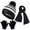 Black, variant on Boys Girls Winter Warm Hat Scarf and Gloves Set Striped Knit Beanie for Cold Weather Outdoor Snow Activities Kids Toddler Mittens