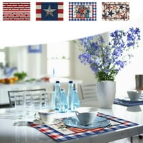 Dmlowu 4th of July Decorations Placemats 13x18" Heat Proof Table Mats Independence Day Non Slip Outdoor Placemats for Restaurants Dining Table Party Travel