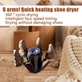 thumbnail image 4 of Shoe Dryer with Heat Blower , Gloves & Socks, 6 Extendable Arms, Fast Drying, Adjustable Timer, U Light Source Purification, Energy-Efficient, Portable, F, 4 of 5