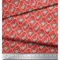 thumbnail image 3 of Soimoi Orange Moss Georgette Fabric Floral Damask Print Sewing Fabric Yard 42 Inch Wide, 3 of 3