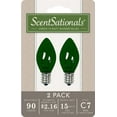ScentSationals 15 Watt Replacement Wax Warmer Green Light Bulbs, 2 Pack