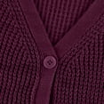 thumbnail image 3 of Stichou Women's 2025 Fashion Casual Oversized Open Front Batwing Long Sleeve Chunky Knit Cardigans Sweaters Outerwear Coats Dark Purple S, 3 of 5