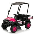 thumbnail image 5 of Ambifirner 24v Ride On Toy For Big Kid,Ride On Car 2 Seater W/Sun Shade,Dump Bed & Shovel,4.5mph,4wd 3 Speeds W/Remote,Kids Ride On Truck Led Lights,Bluetooth, Pink, 5 of 8