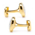 thumbnail image 5 of Gold Stainless Steel White Pave Crystal Cufflinks, 5 of 6