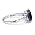 thumbnail image 2 of Solitaire Oval Ring Black CZ 925 Sterling Silver Size 12, 2 of 6