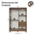 thumbnail image 3 of Ropero Closet Madesa Luke 2 Puertas Corredizas y Pies Marrón, 3 of 12