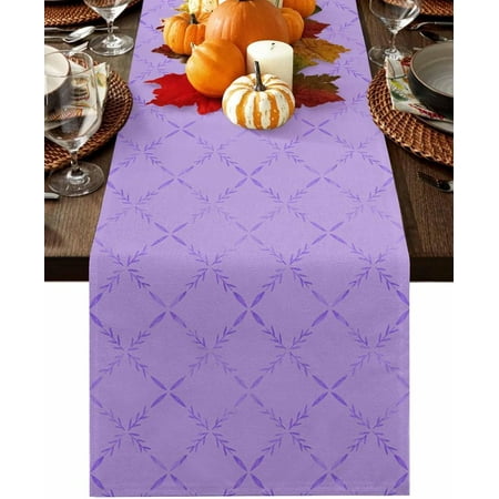 

Blue Rhombus Table Runner 90 Inches Long Farmhouse Dress Scarves Classic Geometric Plaid Modern Abstract Art Dining Tablerunner for Coffee Table/Kitchen Island/Party Décor 13 x 90