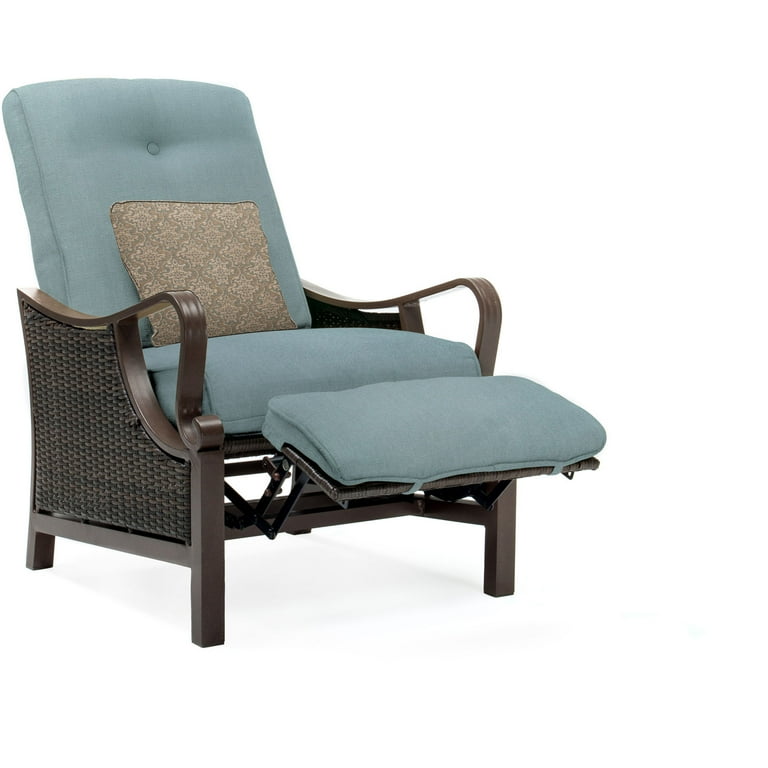 Hanover Ventura Steel Outdoor Patio Woven Luxury Recliner with