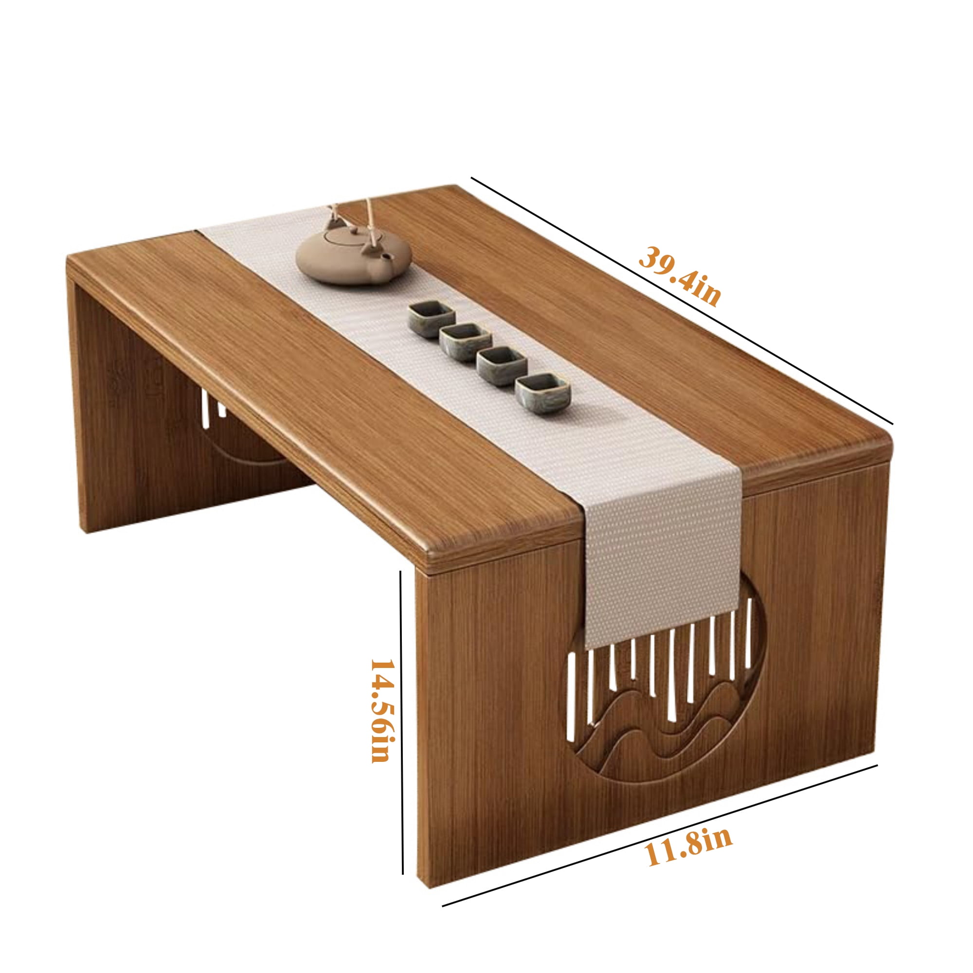 LSFA Coffee Table, Foldable Solid Wood Coffee Table, Suitable for Living Room, Bedroom, and Windowsill, Brown