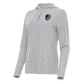 thumbnail image 2 of Women's Antigua Heather Gray Milwaukee Brewers Daybreak Quarter-Zip Hoodie, 2 of 3