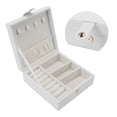 thumbnail image 4 of Jewelry Storage Case, Leather Jewelry Box Magnetic Button  For Travel For Girls White, 4 of 8