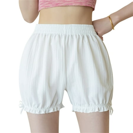 POPLIS Women Casual Elastic Waist Bloomers   Thin Lounge Shorts  Anti-Peeping Under Skirt Shorts