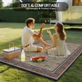 thumbnail image 4 of Boho Floral Outdoor Rug for Patio/Deck/Porch, Non-Slip Large Area Rug 4 x 6 Ft, Vintage Flowers Abstract Art Ethic Tribe Indoor Outdoor Rugs Washable Area Rugs, Reversible Camping Rug Carpet Runner, 4 of 8