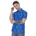 thumbnail image 5 of LA LEELA Men's Hawaiian Shirts Short Sleeve Button Down Shirt Mens Summer Holiday Beach Shirts Casual Aloha Tropical Shirts for Men Funny L Ethnic Print, Blue, 5 of 6