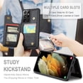thumbnail image 4 of For Samsung Galaxy S21 Ultra Case with Card Holder, for Samsung S21 Ultra Wallet Case for Women Men with RFID Blocking, Kickstand Shockproof Case for Galaxy S21 Ultra 5G,Black, 4 of 6