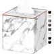 thumbnail image 1 of Tissue Box Cover Square PU Leather Facial Tissue Box Holder for Dresser Bathroom Decor (White Marble Pattern), 1 of 5