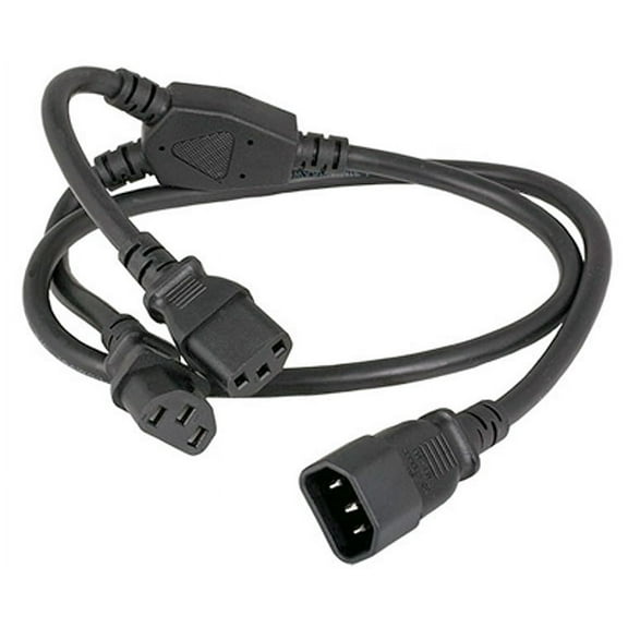 Premium 3FT Universal IEC320 Power Y Split Cord With 2 IEC320 C13 Plugs